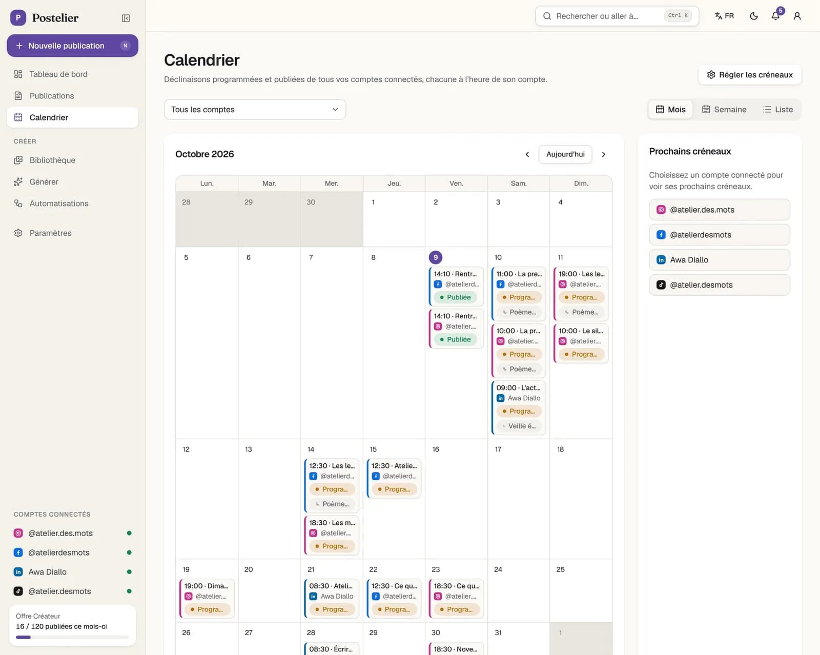 Le calendrier